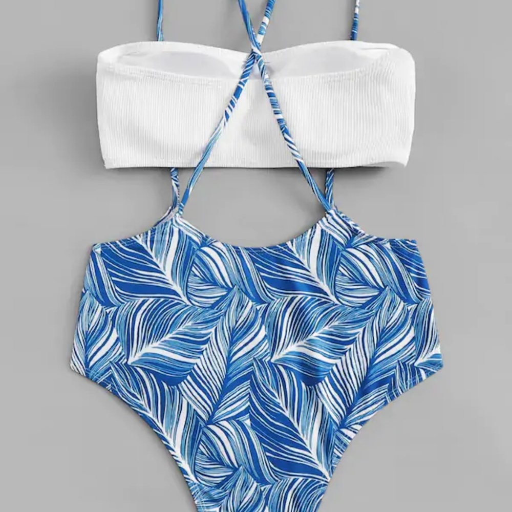 Tropical 2 piece swimsuit π - Picture 4 of 4